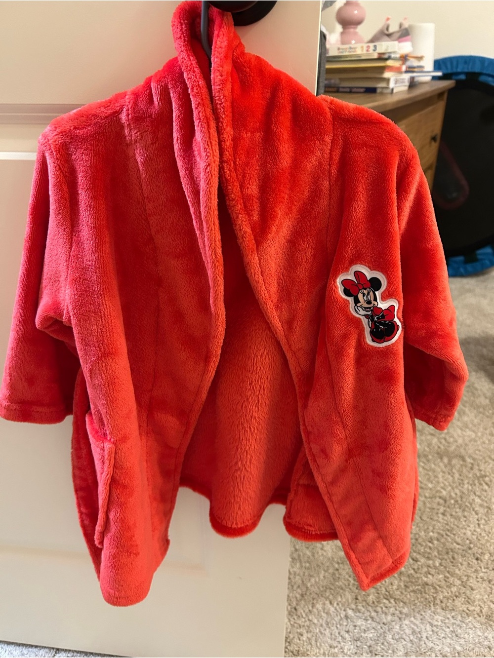 Minnie Mouse 2T Red Plush Kids Robe Jacket
